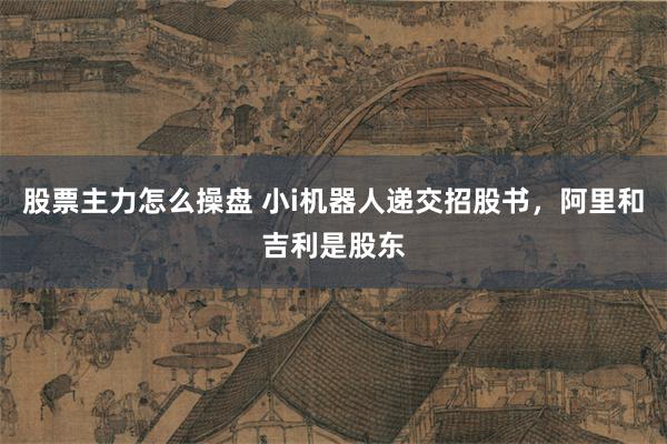 股票主力怎么操盘 小i机器人递交招股书，阿里和吉利是股东