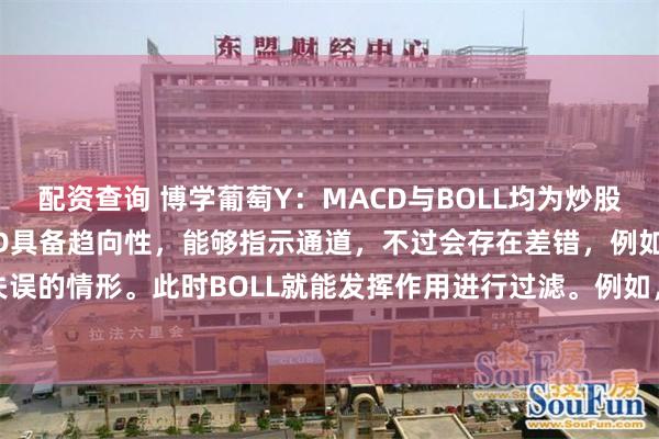 配资查询 博学葡萄Y:MACD与BOLL均为炒股时极为有用的指标。MACD具备趋向性,能够指示通道,不过会存在差错,例如离场失误的情形。此时BOLL就能发挥作用进行过滤。例如,当MACD显示股票即将上涨,...