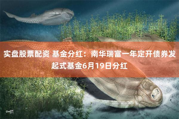 实盘股票配资 基金分红：南华瑞富一年定开债券发起式基金6月19日分红