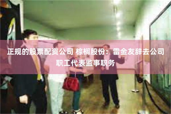 正规的股票配资公司 棕榈股份：雷金友辞去公司职工代表监事职务
